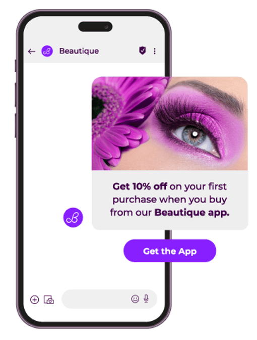 Mobile device showcasing how RCS looks