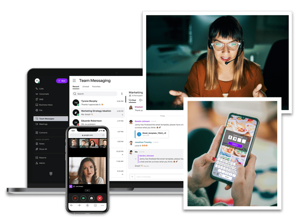 Image depicting Vonage solutions on mobile device and desktop